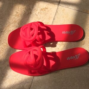 Women's Red Slide Sandals